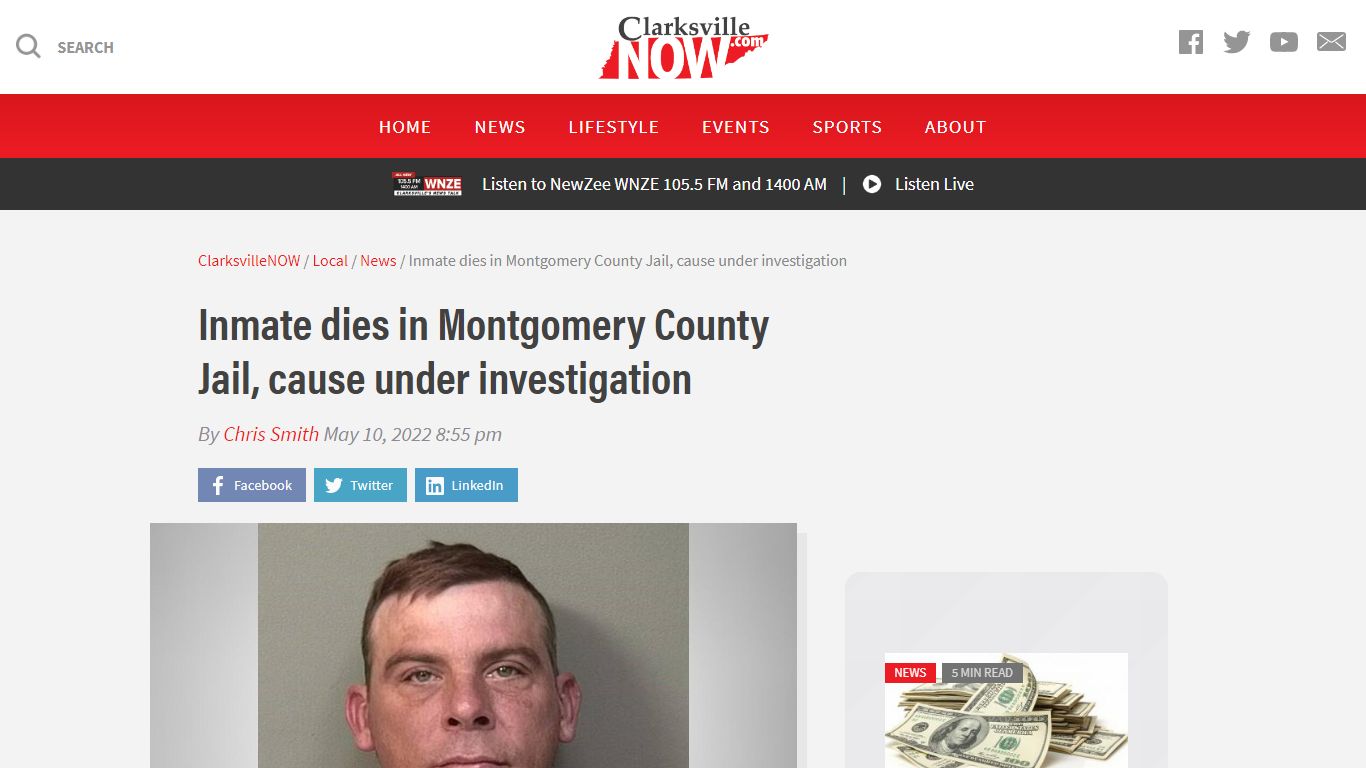 Inmate dies in Montgomery County Jail, cause under investigation